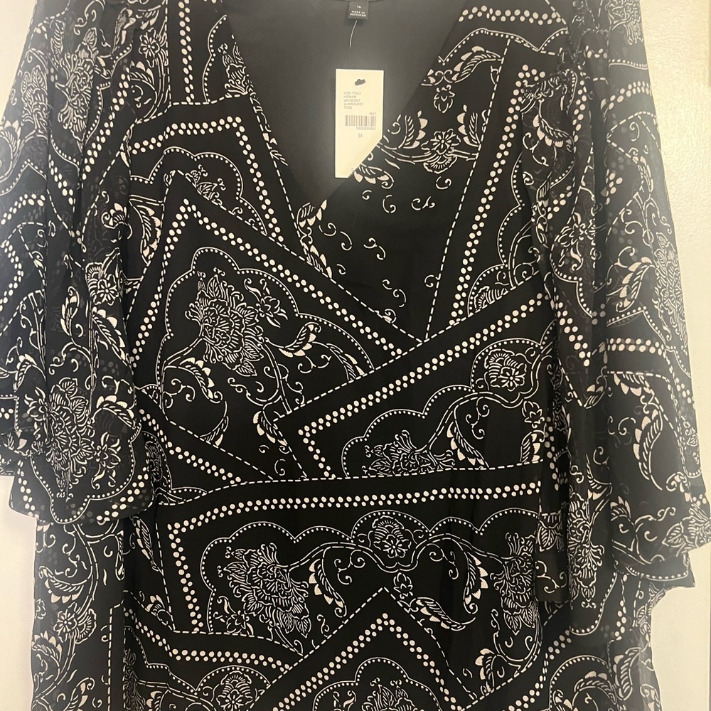 Lane Bryant Black and White Patterned Dress